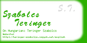 szabolcs teringer business card